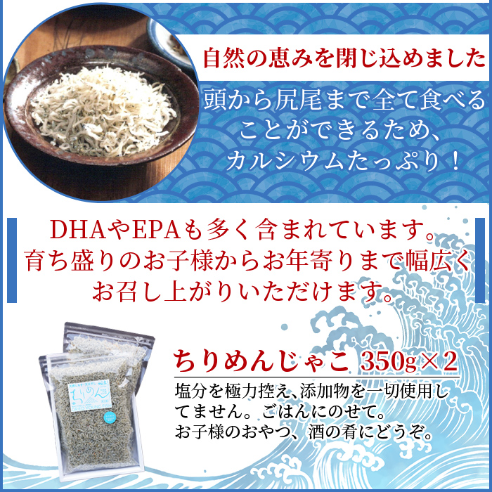 ＜訳あり ちりめん 合計700g（350g×2袋）＞ しらす シラス干し じゃこ 天日干し 海鮮 魚介 海産物 ごはんのお供 おつまみ 乾物 乾燥 セット ワケアリ わけあり チャック付き パック 袋