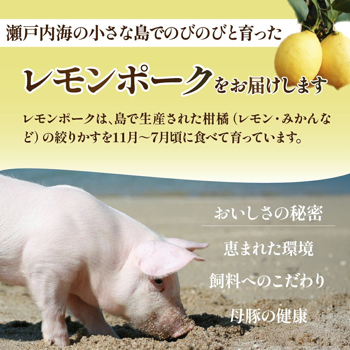 豚肉 「青いレモンの島」育ちのレモンポーク 1.2kg バラスライス600g モモスライス600g