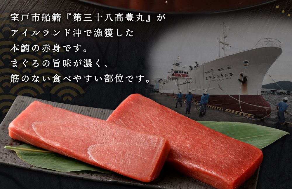 天然本まぐろ 赤身サク 2～3本 合計約350g 刺身 お刺し身 柵 マグロ 鮪 本鮪 クロマグロ 海の宝石 あかみ ちらし寿司 手巻き寿司 おかず 海鮮丼 マグロ丼 高知県 室戸市 tk143