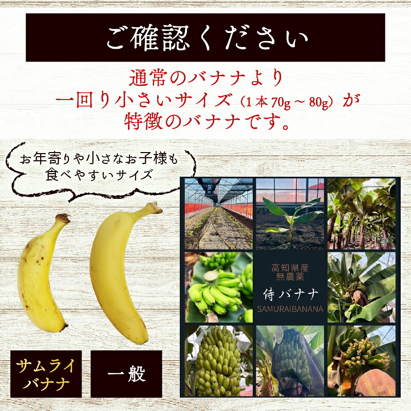高知県産 侍バナナ｜無農薬 国産 農家直送 手のひらサイズ 3本 贈答用 バナナ フルーツ 果物 ギフト 冷凍フルーツ バナナ サムライ スムージー ふるさと納税