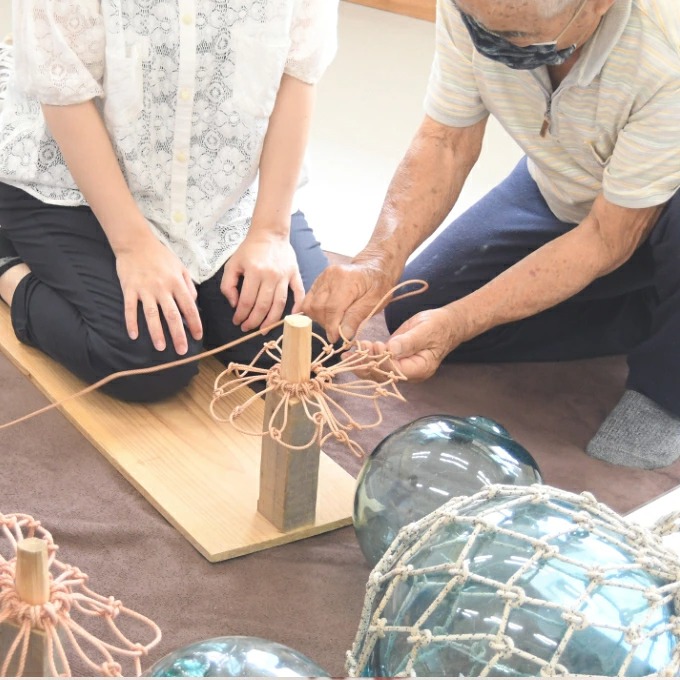 ビン玉編み