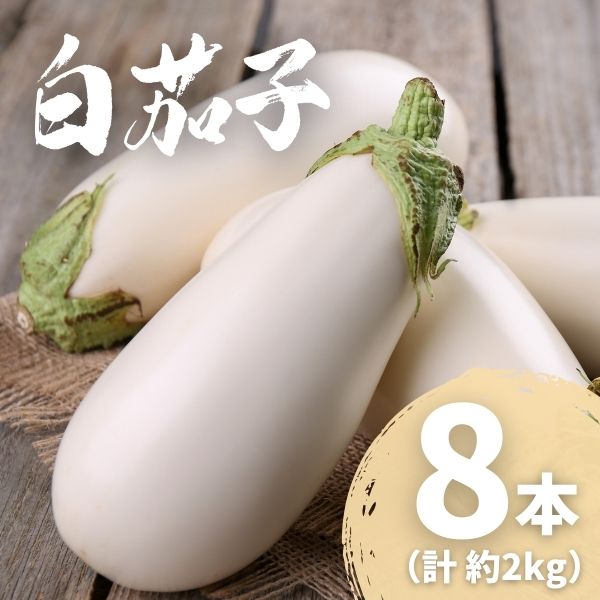 農家直送 白茄子 土佐の美味茄子の新鮮ナス 8本 2kg 野菜 なす ナス 常温 小袋 国産 夏野菜 茄子 小分け 旬 高知
