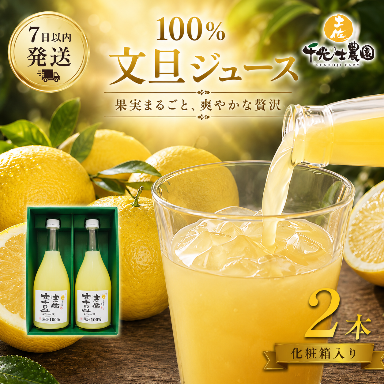 文旦 フレッシュ ジュース 2本セット 果汁 100％ ぶんたん 土佐文旦 高知県 柑橘 みかん 国産 ストレート ギフト 贈答用 720ml 2本 高知特産 フルーツジュース 濃厚 香り 甘味 苦み