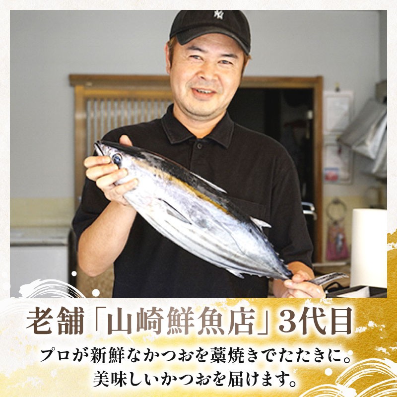 鰹 カツオ たたき 定期便 藁焼き 初がつお 戻りがつお 2節セット 2回 旬 高知県 山崎鮮魚店 三代目 老舗 元町商店街 真空パック 冷凍 4月 5月 9月 12月 初カツオ 戻りカツオ 500g