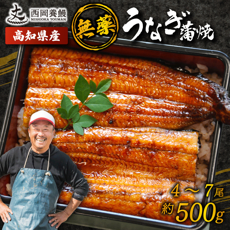 国産うなぎ 蒲焼 4~7尾 約500g 高知県産 自家製タレ ・山椒つき