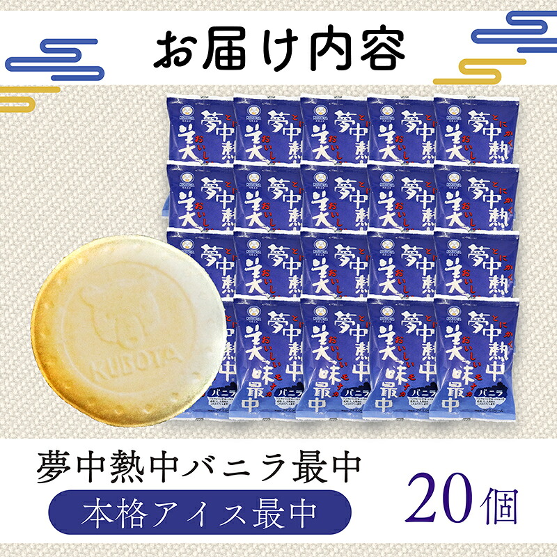 夢中熱中バニラ最中 110ml×20個 アイスクリーム もなか 人気 大容量 有名 セット 詰め合わせ スイーツ ジェラート 久保田食品 高知県 南国市 KB017