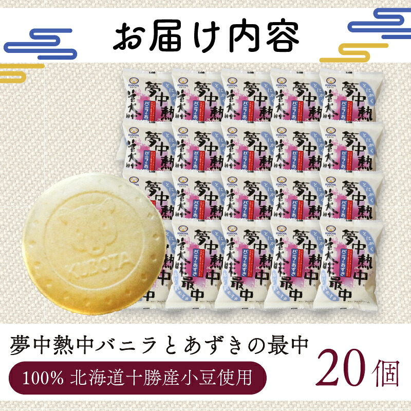 夢中熱中バニラとあずきの最中 110ml×20個 アイスクリーム 小豆 もなか 人気 大容量 有名 セット スイーツ ジェラート 久保田食品 高知県 南国市 KB018