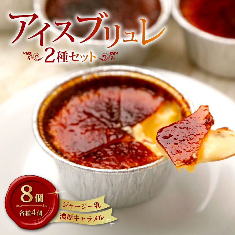 アイスブリュレセット A 8個（ジャージー乳、濃厚キャラメル 各4個） クリーム プリン おやつ お菓子 スイーツ スウィーツ 贈答 贈り物 人気 おすすめ 高知県 南国市 ST002