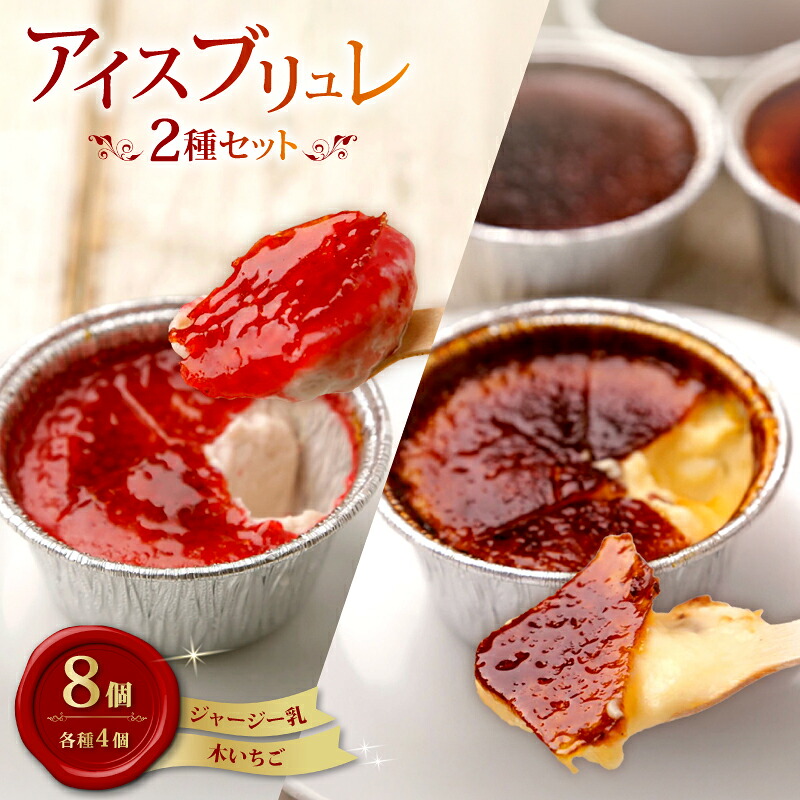 アイスブリュレセットB 8個（ジャージー乳、木いちご 各4個） クリーム キャラメル プリン おやつ お菓子 スイーツ スウィーツ 贈答 贈り物 人気 おすすめ 高知県 南国市 ST003