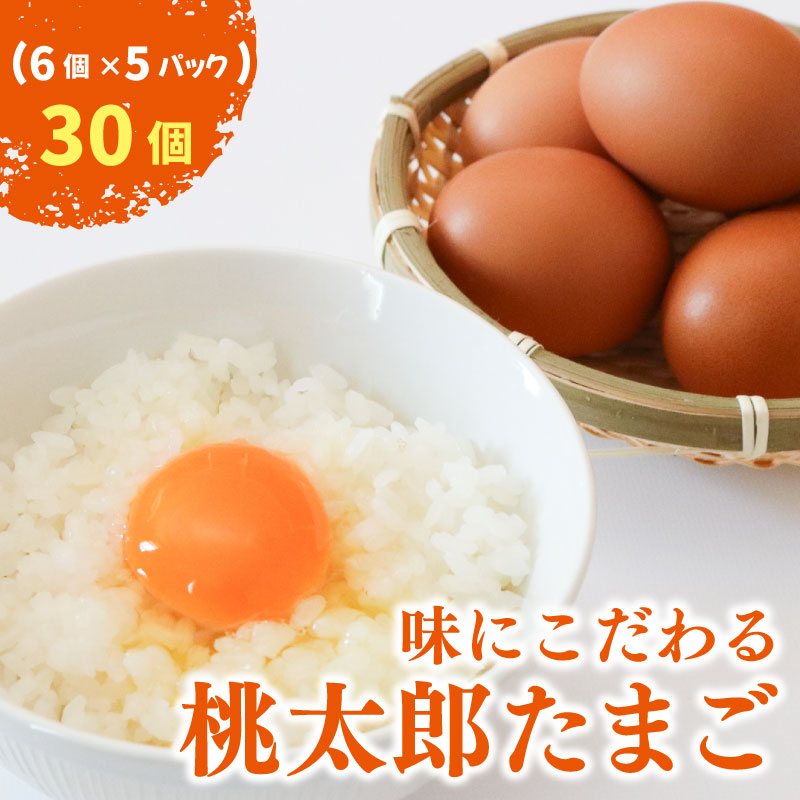 桃太郎たまご  6個入り×5パック 卵 鶏卵 たまごかけごはん TKG おいしい 赤玉 高級 人気 おすすめ 高知県 南国市 YN010