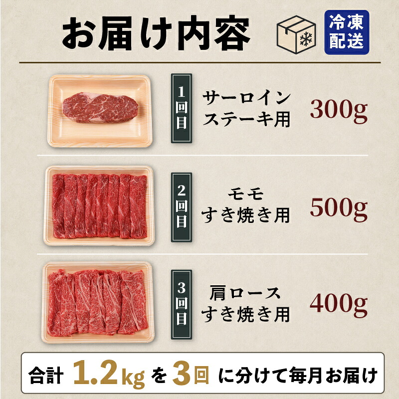 【3回 定期便】 赤身 土佐 あかうし 赤牛 贅沢 食べ比べ 3種 1.2kg | 和牛 あか牛 アカウシ 牛肉 希少 ブランド 国産 プレゼント ギフト 冷凍 贈答 高知県 南国市 MM1000