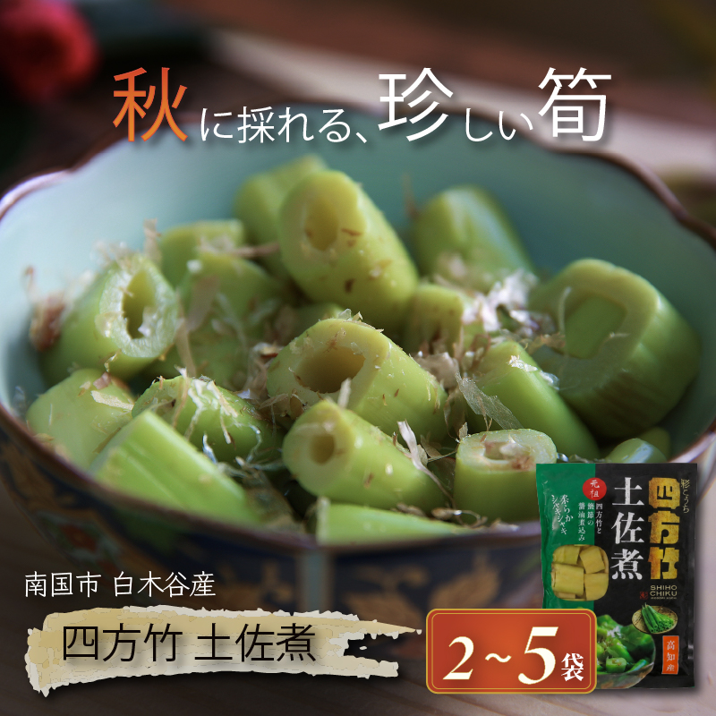 【期間限定】 国産 四方竹 土佐煮 選べる 2 ～ 5袋 (2026年11月～発送) | 筍 たけのこ 竹の子 タケノコ 先行予約 珍味 希少 煮物 鰹だし 惣菜 常温 高知 南国市 FG004VP
