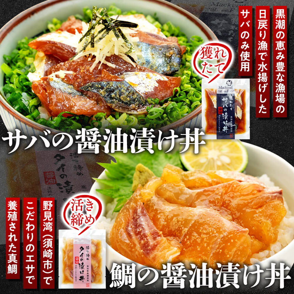 漬け丼セット 計 5 パック/10パック （ 5 種類 × 1~2 パック ）｜ 海鮮 醤油 漬け 5 セット 藁焼き 鰹 タタキ かつお カツオ サバ さば 鯖 真鯛 鯛 たい タイ カンパチ