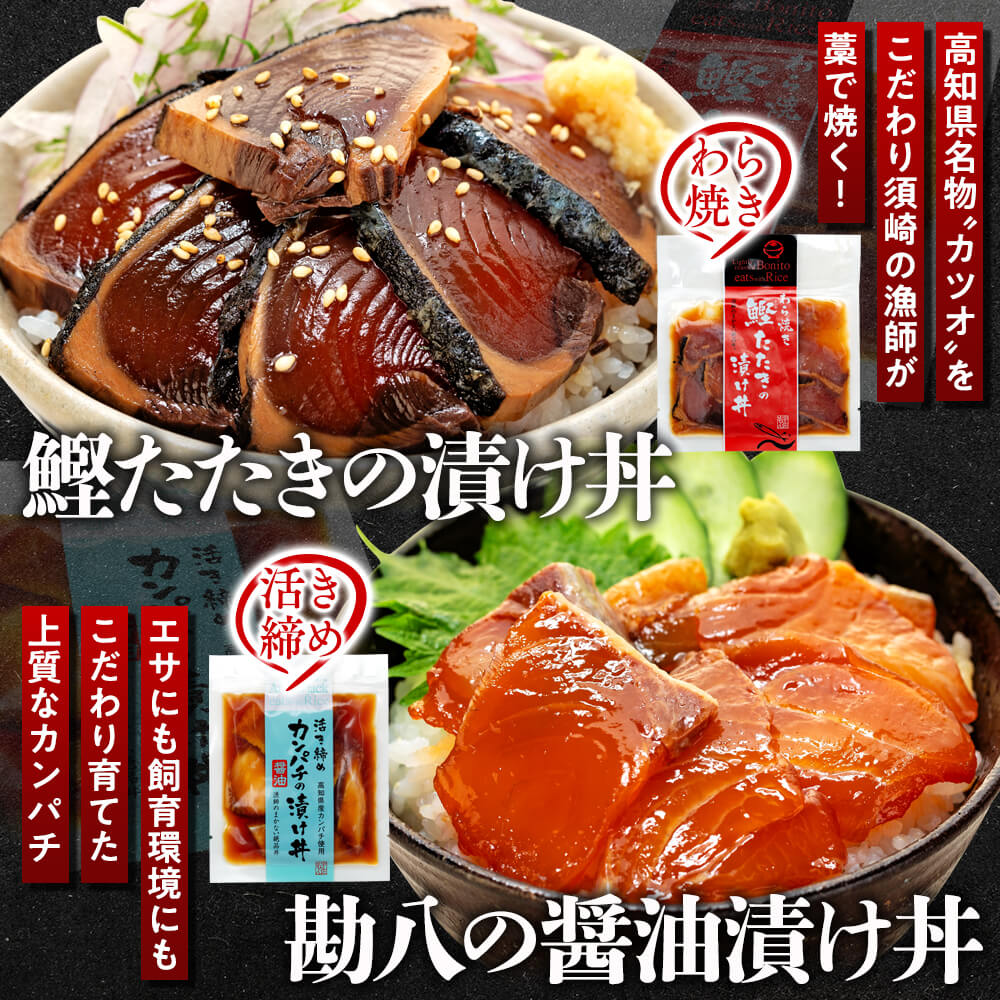 漬け丼セット 計 5 パック/10パック （ 5 種類 × 1~2 パック ）｜ 海鮮 醤油 漬け 5 セット 藁焼き 鰹 タタキ かつお カツオ サバ さば 鯖 真鯛 鯛 たい タイ カンパチ