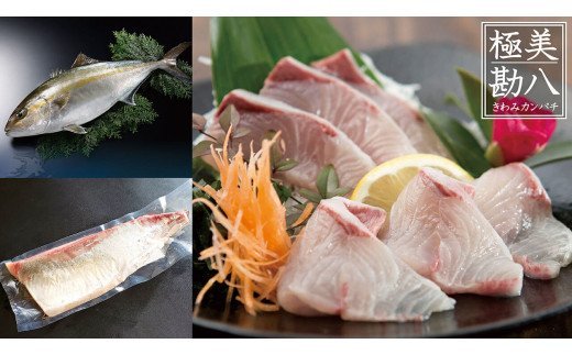 高知 の極上 勘八・真鯛 をご当地 調味料「葉 にんにく ぬた」で味わう 土佐 食 文化 堪能 セット かんぱち 勘八 たい 鯛 鮮魚 魚介類 海鮮 刺身 さしみ 藁焼き わらやき にんにく 万能 詰