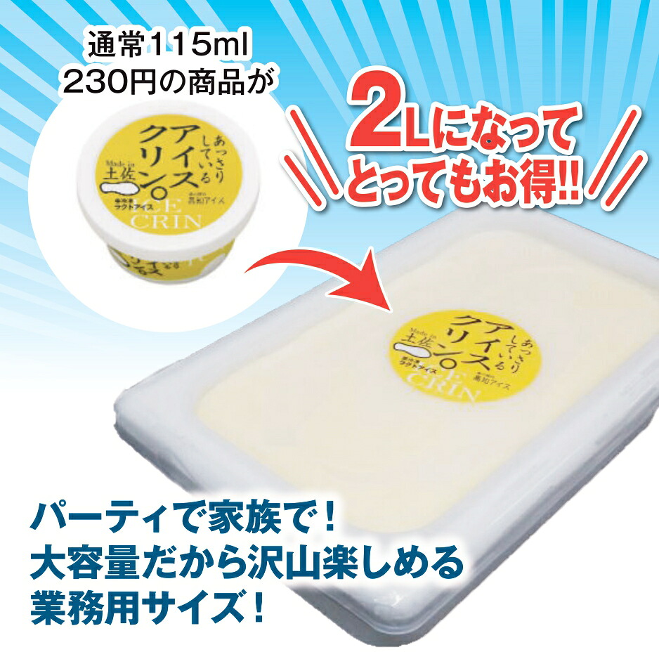 昔ながらの アイスクリーム 業務用 2L アイスクリン 高知アイス ふるさとの味 ご当地アイス あっさり 爽やか アイス バニラ 昔ながらの スイーツ デザート おやつ 高知県 須崎市 ICE039