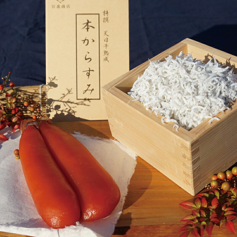 本からすみ 100g 以上 ［ 高級珍味 ］ 須崎獲れ 釜揚げしらす 1kg セット 天日熟成 唐墨 高級 珍味 酒の肴 つまみ 魚卵 高知 国産 日本酒 熨斗 贈答 MS015