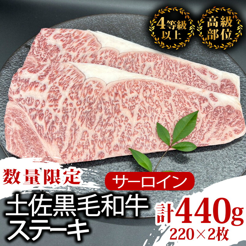 サーロインステーキ 440g ( 220g × 2枚 ) 土佐 黒毛 和牛 | 特撰 サーロイン肉 最上位等級 A4 A5 最高 ランク 贅沢 厚切り ステーキ用 焼肉用 キャンプ飯 国産 牛肉 高知