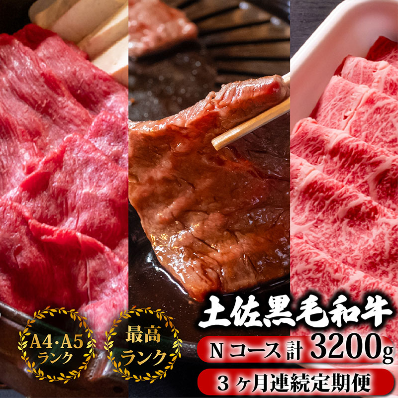 牛肉 焼肉 バーベキュー 3回定期便 土佐黒毛和牛