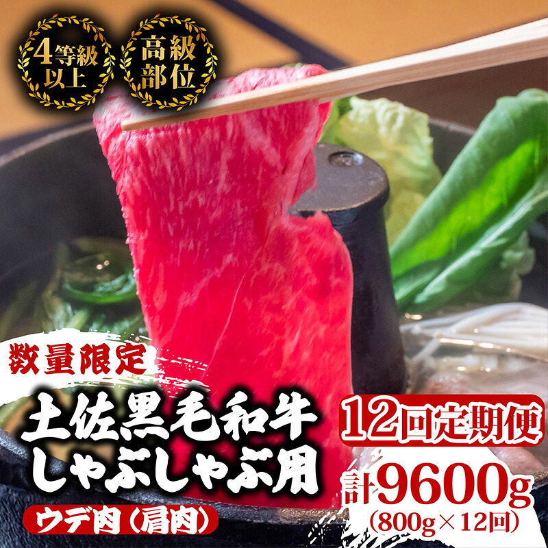 しゃぶしゃぶ 定期便12回 土佐黒毛和牛ウデ肉しゃぶしゃぶ…