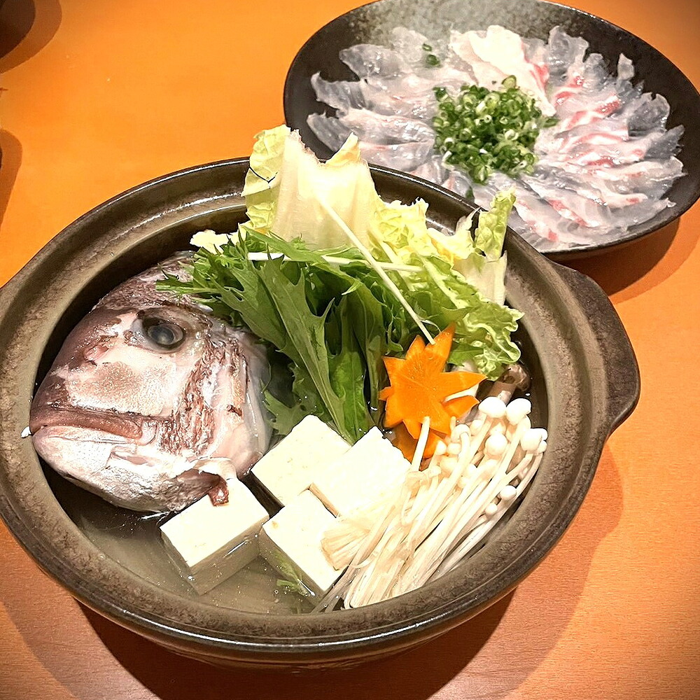鯛しゃぶセット 2-3人前(お頭入り)