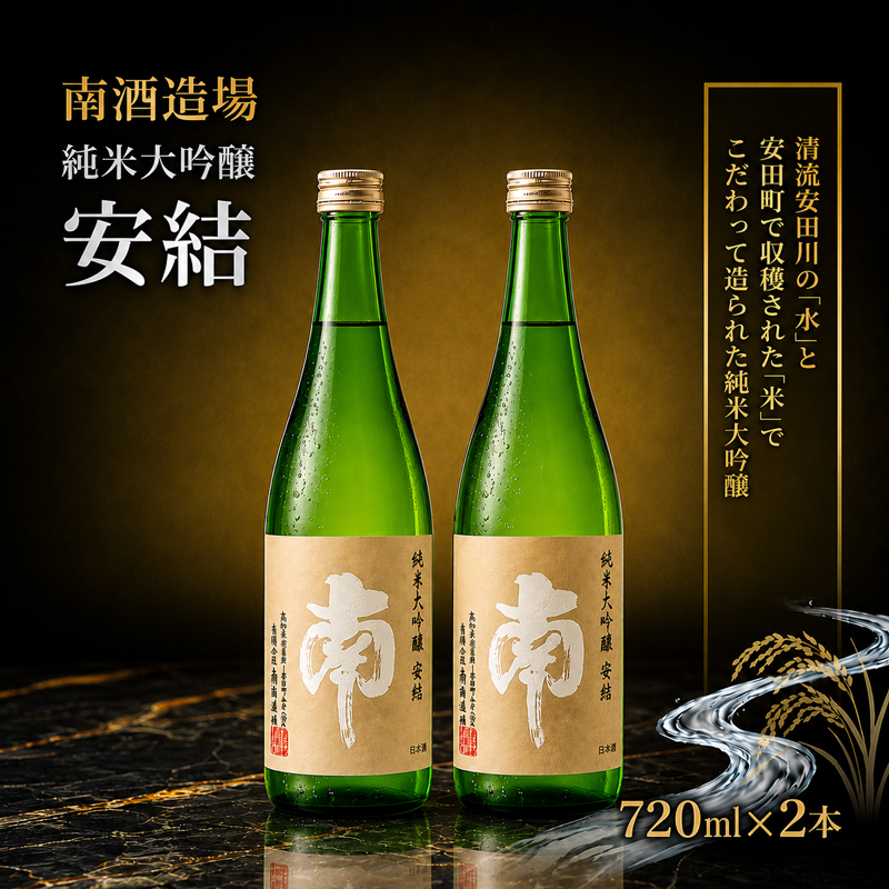 純米大吟醸｢安結(あゆ)｣日本酒 純米大吟醸 安結 あゆ 720ml 2本 南酒造場 南酒造 南 蔵元直送 プレミアム 土佐 老舗 酒蔵 地酒 酒 贅沢 晩酌 食事 熱燗 ぬる燗 冷酒 MN0006