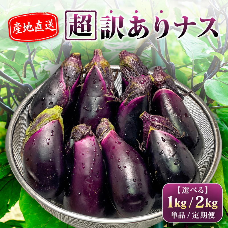 【先行受付】 選べる 安田町産 「超」 訳あり ナス なす なすび 1kg 2㎏ 単品 定期便 新鮮 野菜 茄子 産地直送 季節限定 夏野菜 お漬物 漬物 味噌汁 みそ汁 麻婆茄子 YM0001