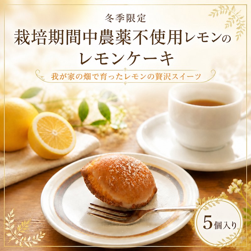 栽培期間中農薬不使用レモン 使用 冬季限定 レモンケーキ 檸檬 レモン ケーキ 皮 果汁 ピール 自家栽培 いなかじかん 高知 安田町 IN0008
