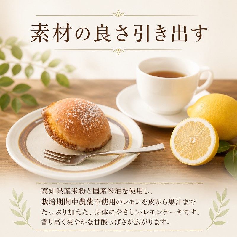 栽培期間中農薬不使用レモン 使用 冬季限定 レモンケーキ 檸檬 レモン ケーキ 皮 果汁 ピール 自家栽培 いなかじかん 高知 安田町 IN0008