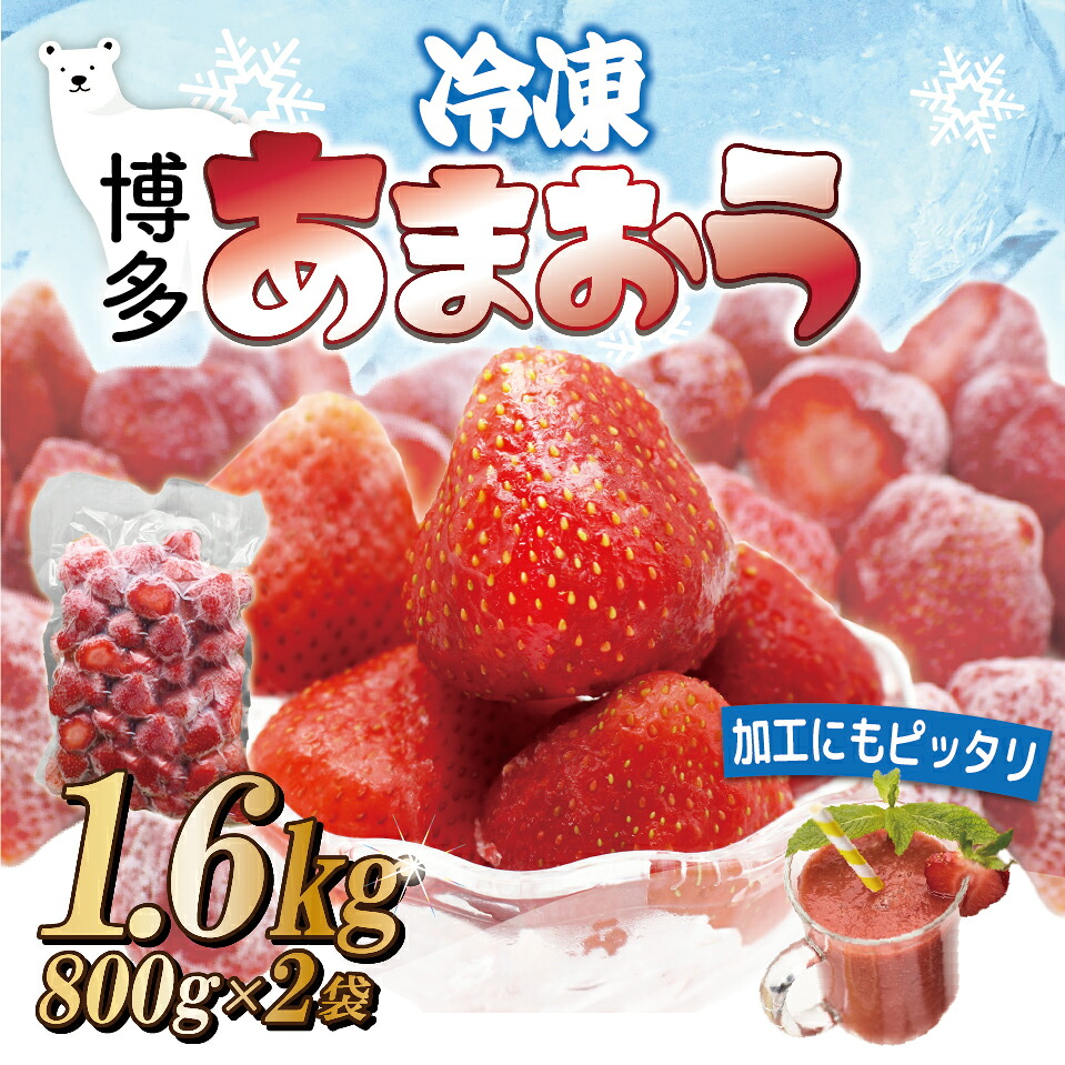 福岡県産冷凍あまおう1.6kg (800g×2袋) [M1000]