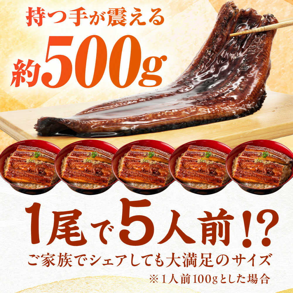 うなぎ蒲焼 1尾約500g 超特大×1尾～4尾 鰻 うな重 ひつまぶし　広川町 / 株式会社イールファクトリー[AFBS031]