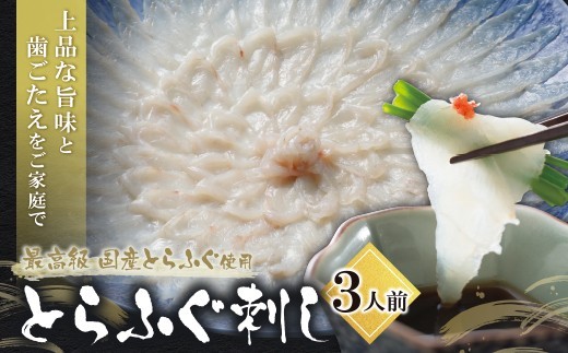 とらふぐ刺し（3人前）薬味 ポン酢付き 国産 とらふぐ ふぐ ふぐ刺し てっさ 刺身 冷蔵 人気 おすすめ トラフグ 高品質