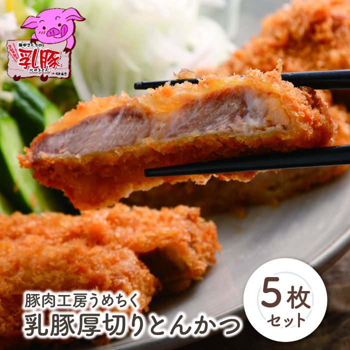 品質本位のブランド豚！ 乳豚 厚切りとんかつ5枚 計1.15kg 豚肉 ぶたにく とんかつ トンカツ ロース肉 厚切り 国産豚 人気 おすすめ スライス セット ブランド豚