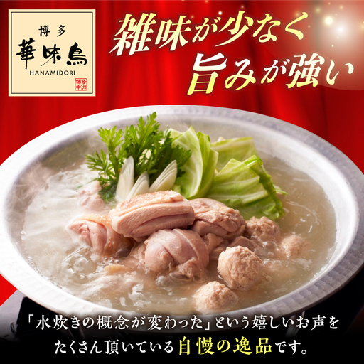 博多華味鳥 水炊き セット ちゃんぽん付き 2人前 《築上町》【トリゼンフーズ】[ABCN030]鶏 鶏肉 博多 華味鶏 贈り物 お中元 お土産 鍋 ギフト はなみどり