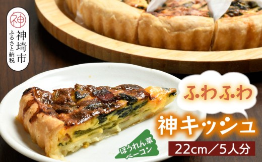 ホウレンソウとベーコンのふわふわ神キッシュ 5人前