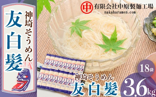 神埼そうめん 友白髪 18袋入り