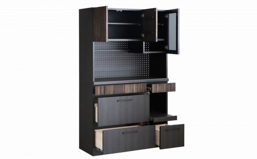 RESE 105KB A(ガラス上台・引出下台) 【キッチンボード レンジ 食器棚 食器 キッチン 家具 国産 収納 台所収納 完成品】(H060645)