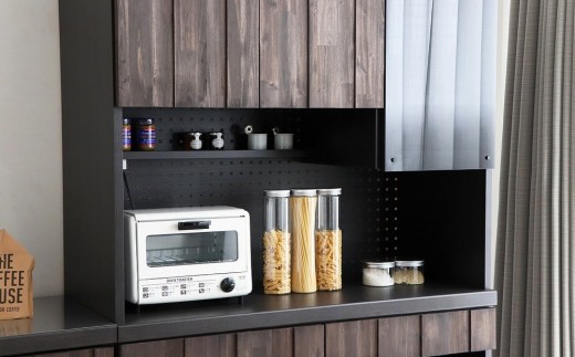 RESE 105KB B(ガラス上台・ダスト下台) 【キッチンボード レンジ 食器棚 食器 キッチン 家具 国産 収納 台所収納 完成品】(H060646)