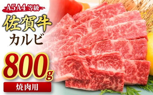 【スピード発送】佐賀牛 カルビ 焼肉用 800g A5 A4 【希少 国産和牛 牛肉 肉 牛 焼肉】(H085191)