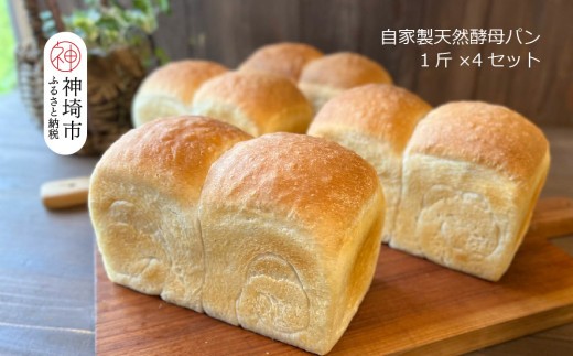 自家製天然酵母の食パン 4斤【パンと器のコネル】【パンと器のコネル 国産小麦 パン 自家製 天然酵母 玄米麹 朝食 おやつ】(H094123)