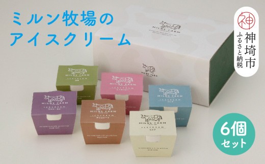 佐賀脊振高原ミルン牧場のアイスクリーム6個セット