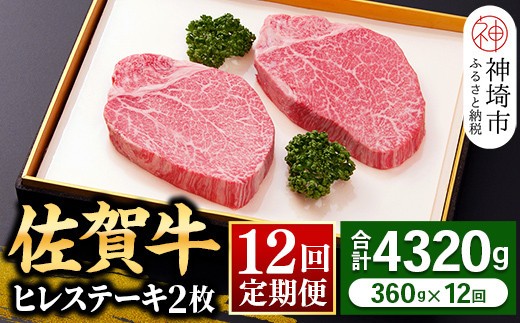ヒレステーキ180g×2枚×12回 H081145