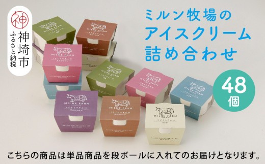 佐賀脊振高原ミルン牧場のアイスクリーム48個セット