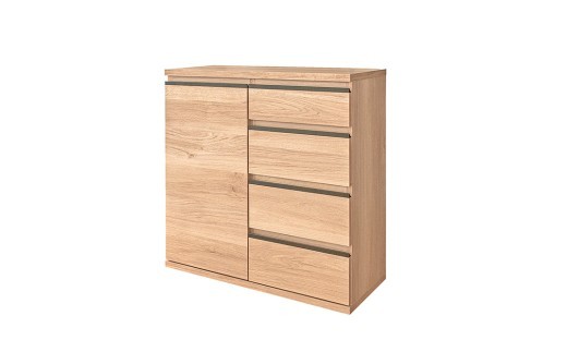 ムルート 80 スリムキャビネット NA【ナチュラル 完成品 薄型 収納家具 省スペース カウンター下】(H062391)