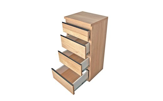 ムルート 40 スリムチェスト NA【ナチュラル 完成品 薄型 スリム収納 引出収納 省スペース】(H062390)