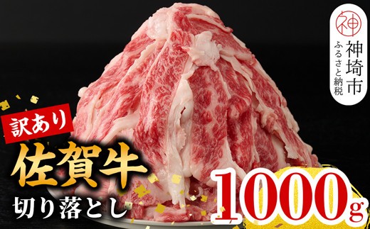 【訳あり】佐賀牛切り落とし1,000g【 冷凍 小分け 訳あり 訳アリ わけあり 肉 人気 規格外 不揃い 佐賀牛 A5 A4 黒毛和牛 国産 a5 a4  500g × 2パック】(H106232)