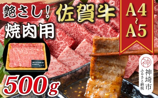 艶さし!【A4~A5】佐賀牛焼肉用 500g【肉 牛肉 ブランド牛 黒毛和牛 ふるさと納税】(H112111)