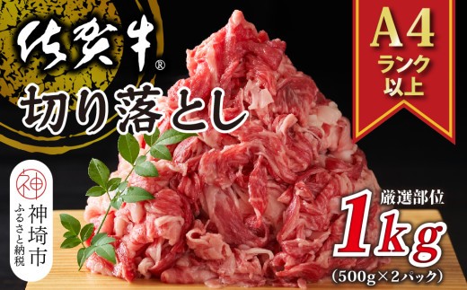 艶さし!【A4~A5】佐賀牛切り落とし 1kg(500g×2P)【肉 牛肉 ブランド牛 黒毛和牛 ふるさと納税】(H112285)