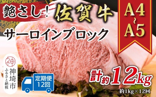 艶さし 佐賀牛サーロインブロック 約1kg×12回