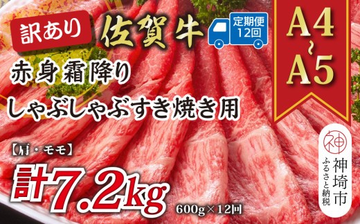 訳あり 佐賀牛赤身霜降りしゃぶしゃぶすき焼き用
